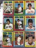Binder of 1975 Topps Baseball Cards