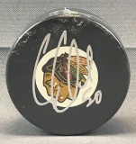 Signed Corey Crawford Chicago Blackhawks Hockey Puck with COA