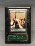 Signed Don Shula Miami Dolphins Football Card in Plaque