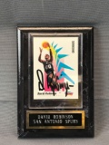 Signed David Robinson San Antonio Spurs Basketball Card in Plaque