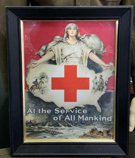 WW1 US Red cross die cut cardboard countertop standee