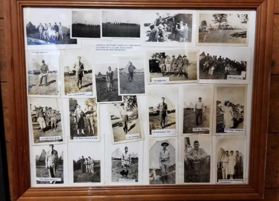 Framed group of IL national guard photographs