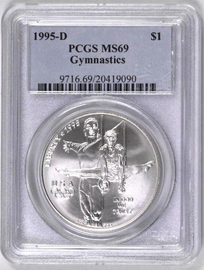 Group of (4) PCGS Certified U.S. Commemorative Silver Dollars.