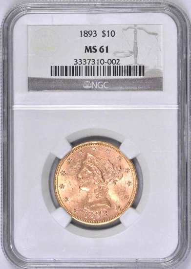 1893 P $10 Liberty Gold (NGC) MS61