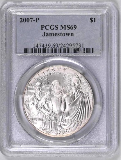Group of (3) PCGS Certified U.S. Commemorative Silver Dollars.