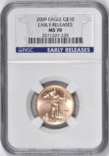 2009 $10 American Gold Eagle 1/4oz (NGC) MS70 Early Releases