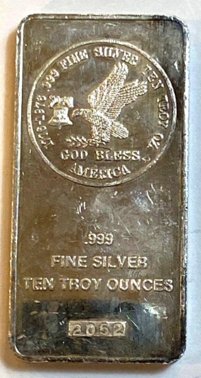 HTF Vintage Tri State Refining 10 oz Silver Bar