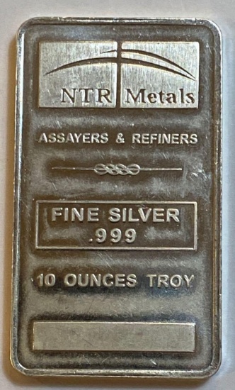 10 oz Silver Bar NTR Metals