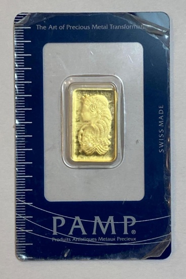 PAMP Assayed 10 gram .9999 fine Gold Bar