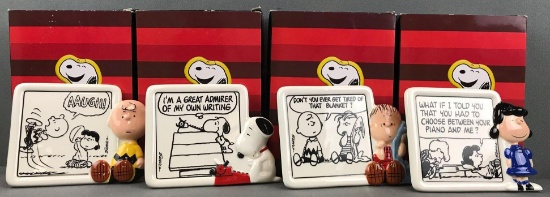 Group of 4 Westland Giftware Peanuts Collection Porcelain plaques in original packaging