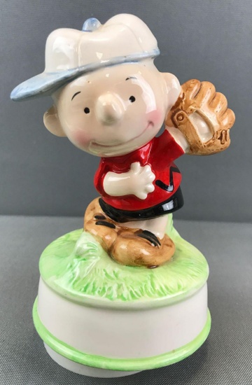 Vintage Schmid Peanuts Charlie Brown Baseball Music box