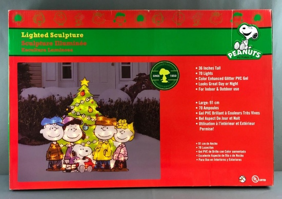 Peanuts Lighted Yard Art Sculpture-Peanuts Gang Christmas Tree