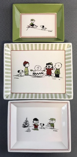 Group of 3 Hallmark Peanuts Ceramic Christmas dish