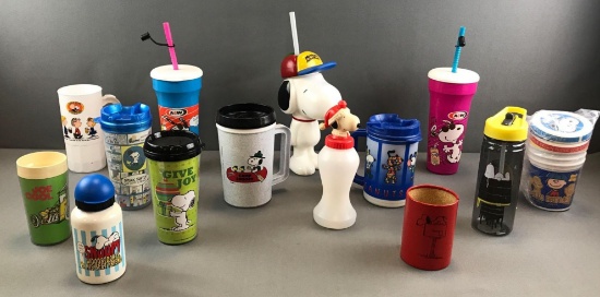 Peanuts Group of 14 Miscellaneous Cups & Containers
