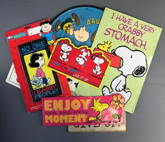 Peanuts Group of Tin Signs