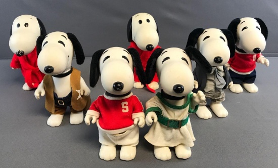 Peanuts Group of 7 Collector Snoopy Dolls