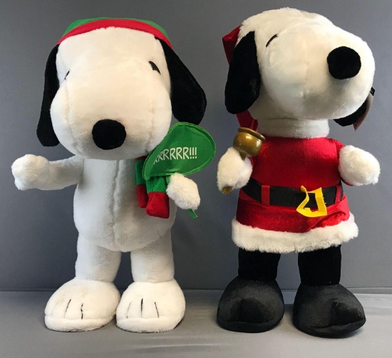 Peanuts Group of 2 Plush Christmas Greeters