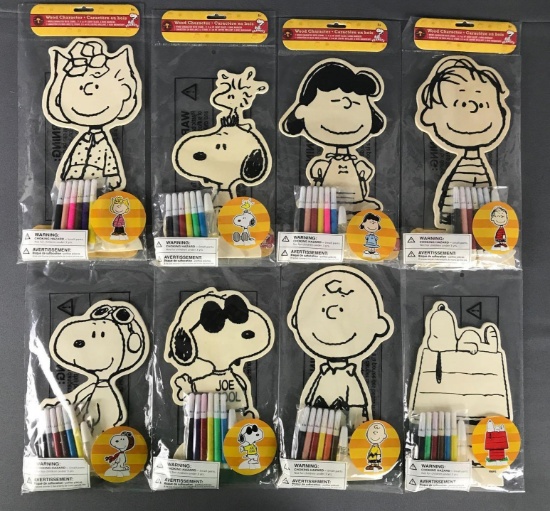 Peanuts Group of 8 Colorable Wood Characters