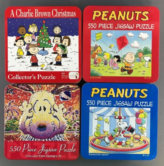Peanuts Group of 4 puzzle Tins