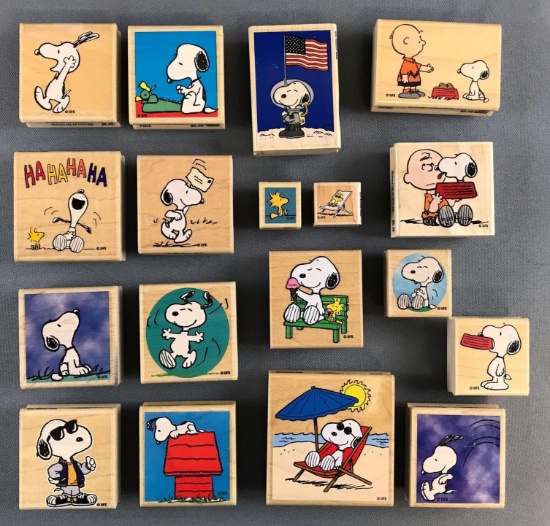 Peanuts Group of 18 Rubber Stamps