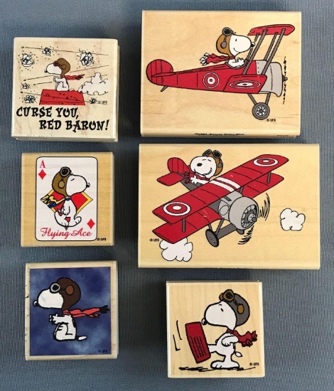 Peanuts Group of 6 Rubber Stamps