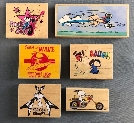 Peanuts Group of 6 Rubber Stamps