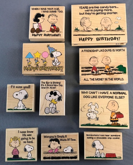 Peanuts Group of 10 Rubber Stamps