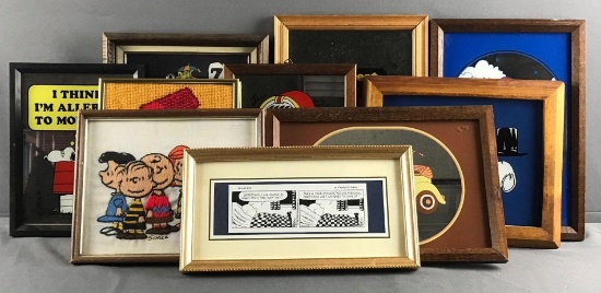 Peanuts Group of 10 Framed Wall Art