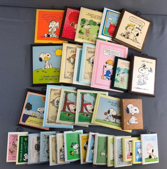 Peanuts Group of 20 Plus Wooden Wall Art