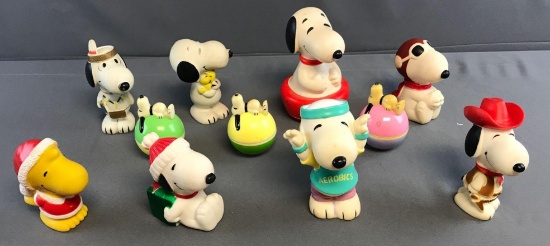 Peanuts Group of 11 Snoopy Toys