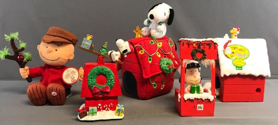 Peanuts Group of 5 Christmas Decorations