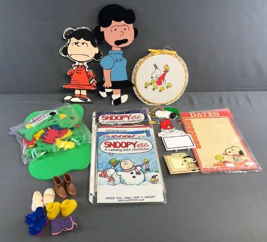 Peanuts Group of 10 Plus Miscellaneous Items