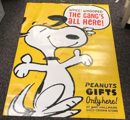 Peanuts Hallmark Gold Crown Window Poster Advertising