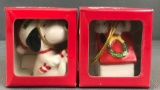 Group of 2 vintage 1977 DuPont Collection Peanuts Snoopy ornaments