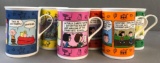 Group of 6 Danbury Mint Peanuts fine porcelain Calendar Mugs