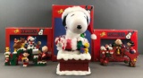 Group of 3 Santas World Peanuts Collection Holiday Tablepieces with original packaging