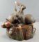 Vintage Asian Rabbit Pottery Figurine