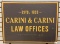 Reproduction Carini and Carini Law Offices Advertising Sign