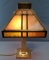 Vintage Arts and Crafts Style Lamp with Slag Glass Shade