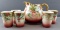 Vintage Hand Painted Porcelain Pitcher and Tumbler Set - Signed