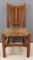 Vintage Arts and Crafts Style Woven Rush Seat Side Chair
