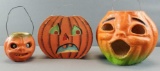 Group of 3 : Vintage Halloween Jack O' lanterns