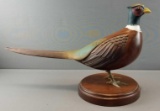 Vintage Wooden Carved Pheasant - Signed