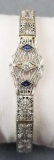 Antique (1925) 14k White Gold Filigree Bracelet