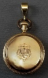 Antique (1900) 14k Gold Waltham Full Hunter Pocket Watch Pendant #9731632