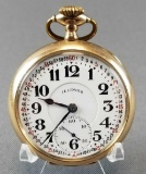 Antique Illinois Watch Company Open Face Railroad Grade Pocket Watch