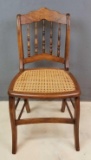 Vintage Wooden Chair w/ Cane Seat