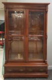 Large Vintage Glass Front Cabinet