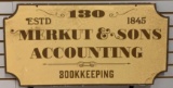 Reproduction Merkut and Sons Accounting Advertising Sign