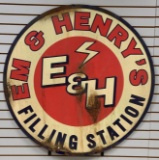 Reproduction EM and Henry Filling Station Advertising Sign